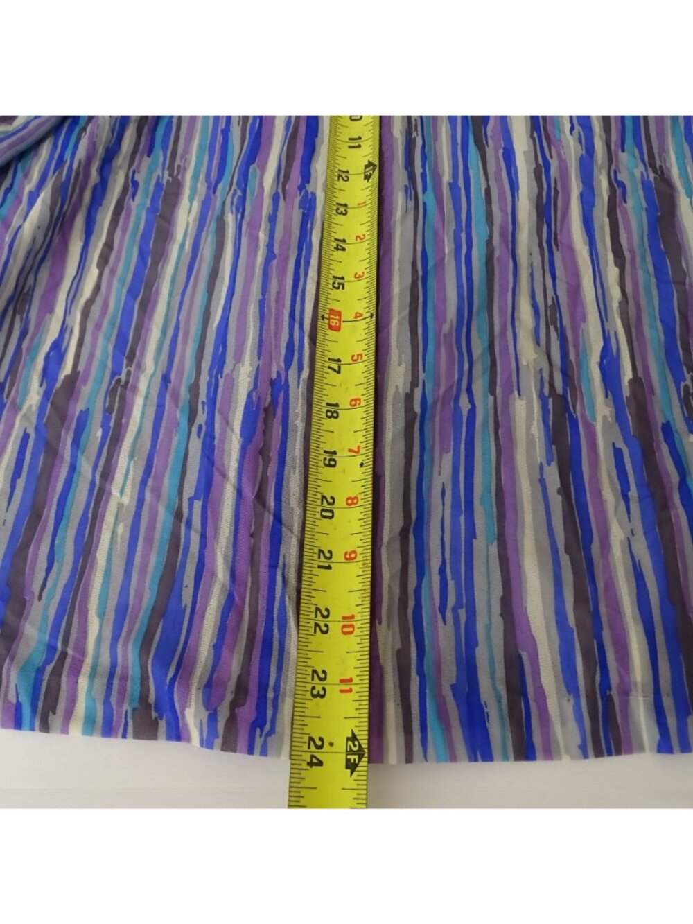 Vintage 80s Teddi Of California Multicolor Stripe Ruffle Blouse Size 18 Office - Picture 11 of 11